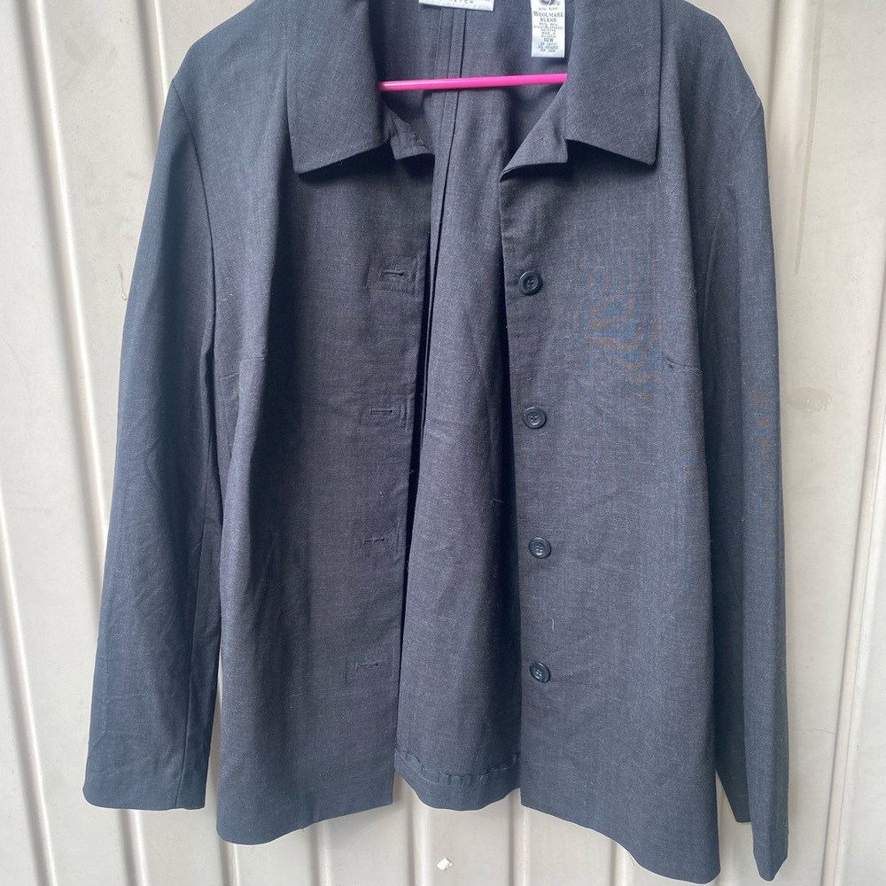 Valerie Steven II women Black Button-Up Jacket sz 16 W Brand New button up